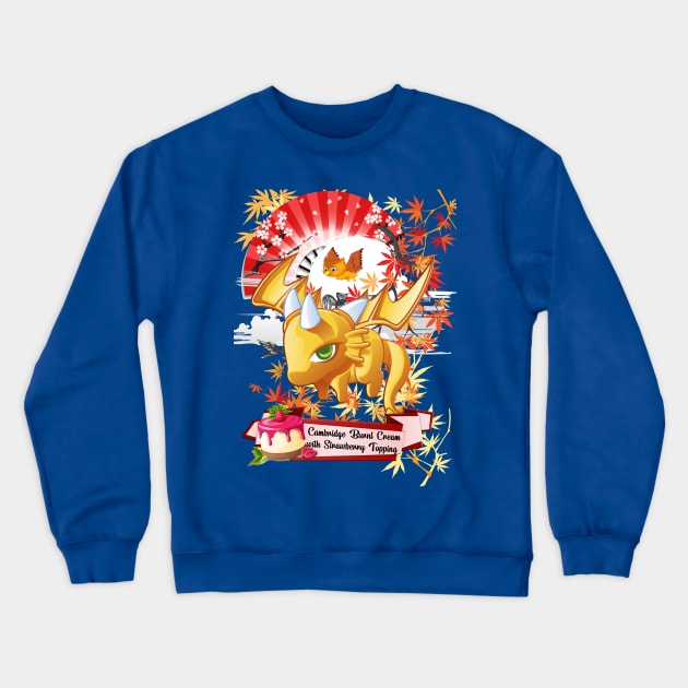 The Yellow Jelly Dragon With Red Fan Crewneck Sweatshirt by black8elise